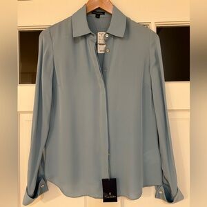 Brooks Brothers Blue 100% Silk Blouse New with Tags Size 4